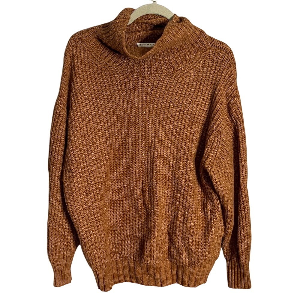American Eagle Brown Oversized Sweater Size Small Chenille Chunky Cozy